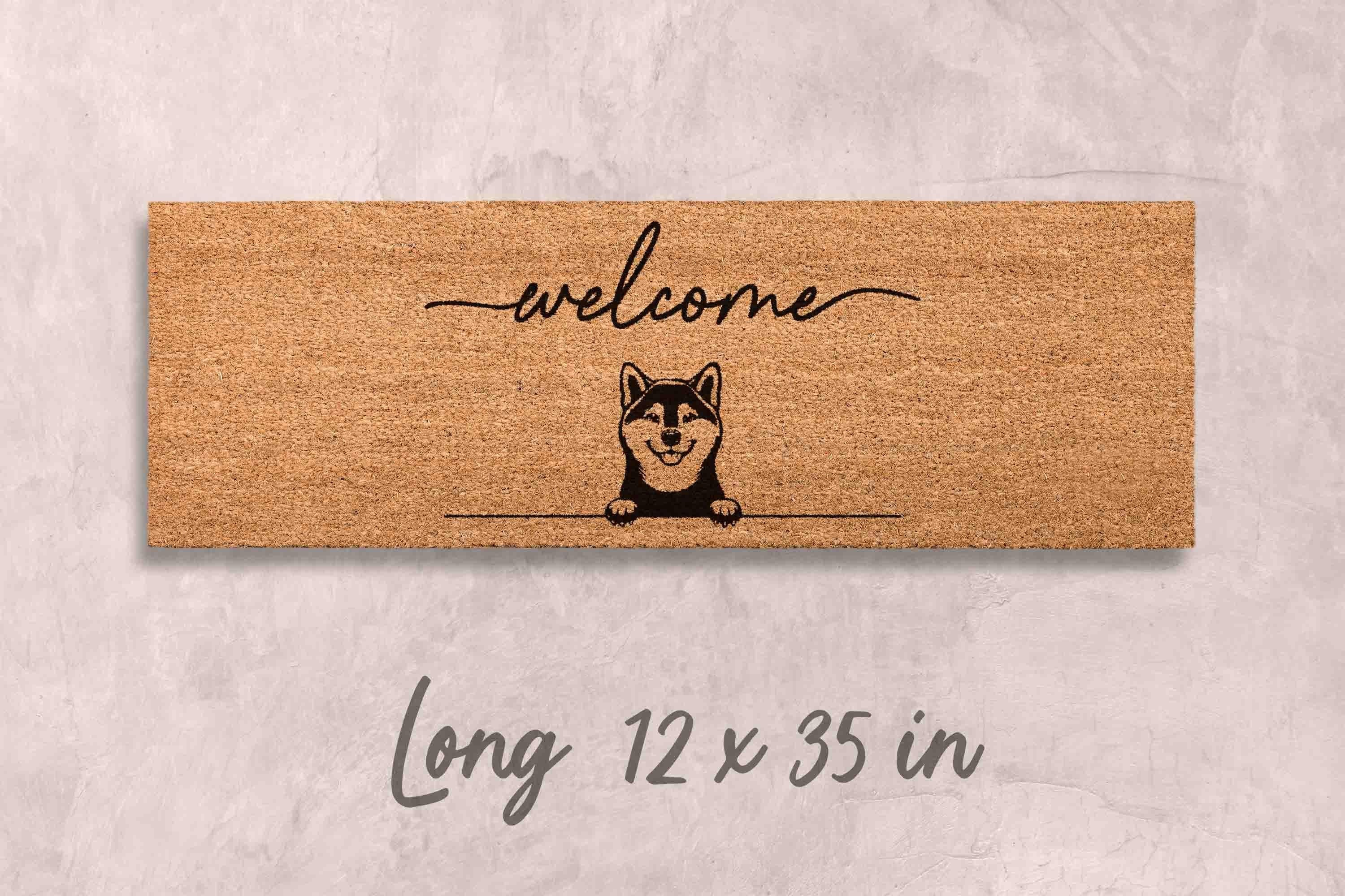 Shiba Inu Door Mat: Cute Dog Design (Natural Coir, Latex)