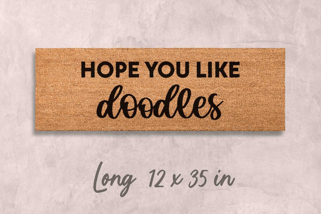 Doodle Doormat: Unique Dog Owner Gift (Natural Coir, Latex)