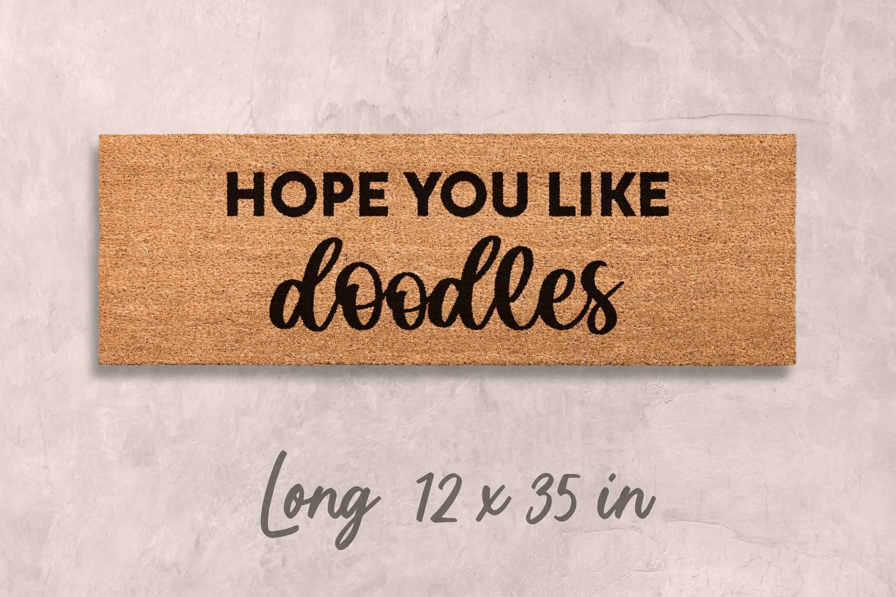 Doodle Doormat: Unique Dog Owner Gift (Natural Coir, Latex)