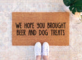 Dog Owner Doormat: Custom Funny Welcome Mat - Beer and Treats