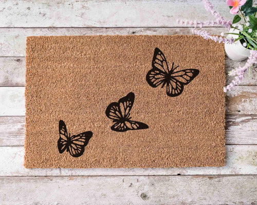 Butterfly Door Mat: Unique Personalized Porch Decor (Coir Fiber)