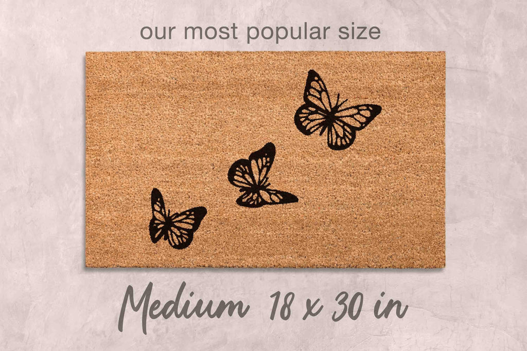 Butterfly Door Mat: Unique Personalized Porch Decor (Coir Fiber)