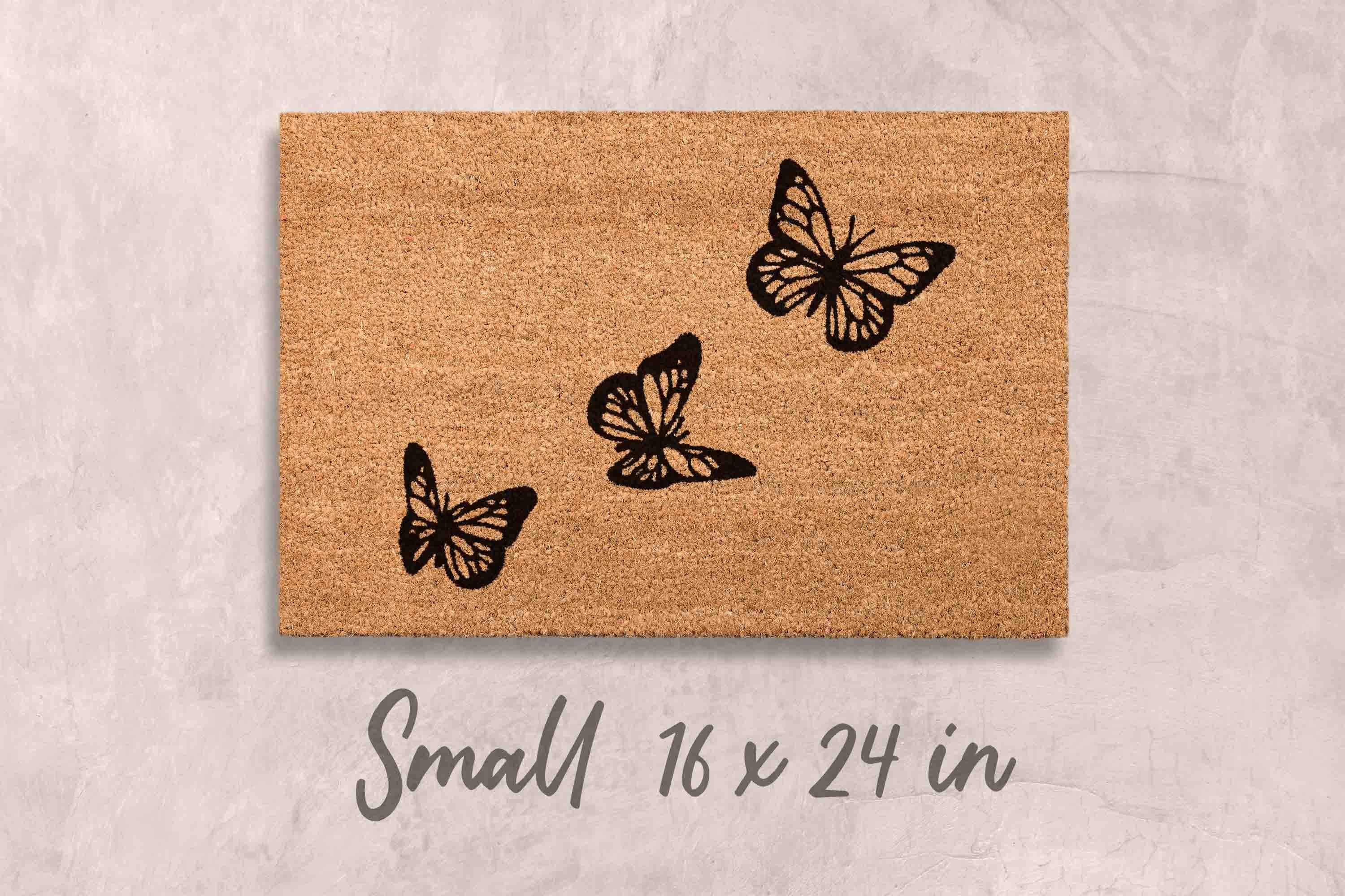 Butterfly Door Mat: Unique Personalized Porch Decor (Coir Fiber)