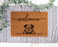 Bulldog Doormat, Natural Coir Welcome Mat (Funny Dog Mom)