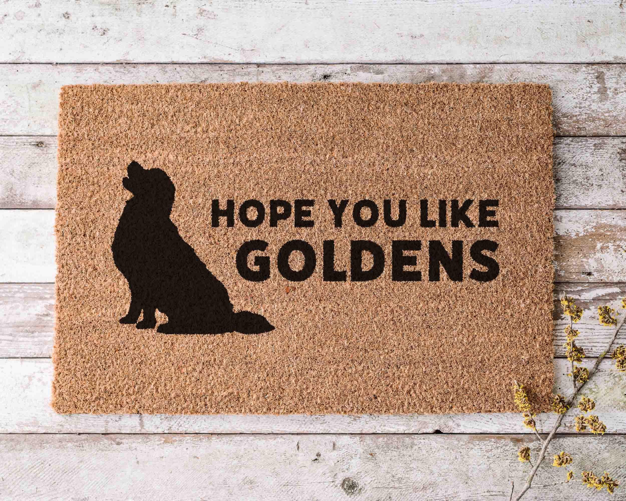 Golden Retriever Doormat: Custom Funny Design (Natural Coir, Latex)
