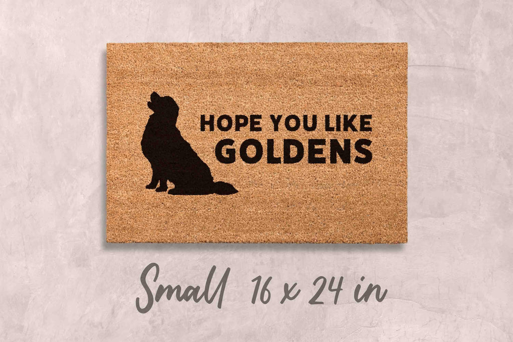 Golden Retriever Doormat: Custom Funny Design (Natural Coir, Latex)