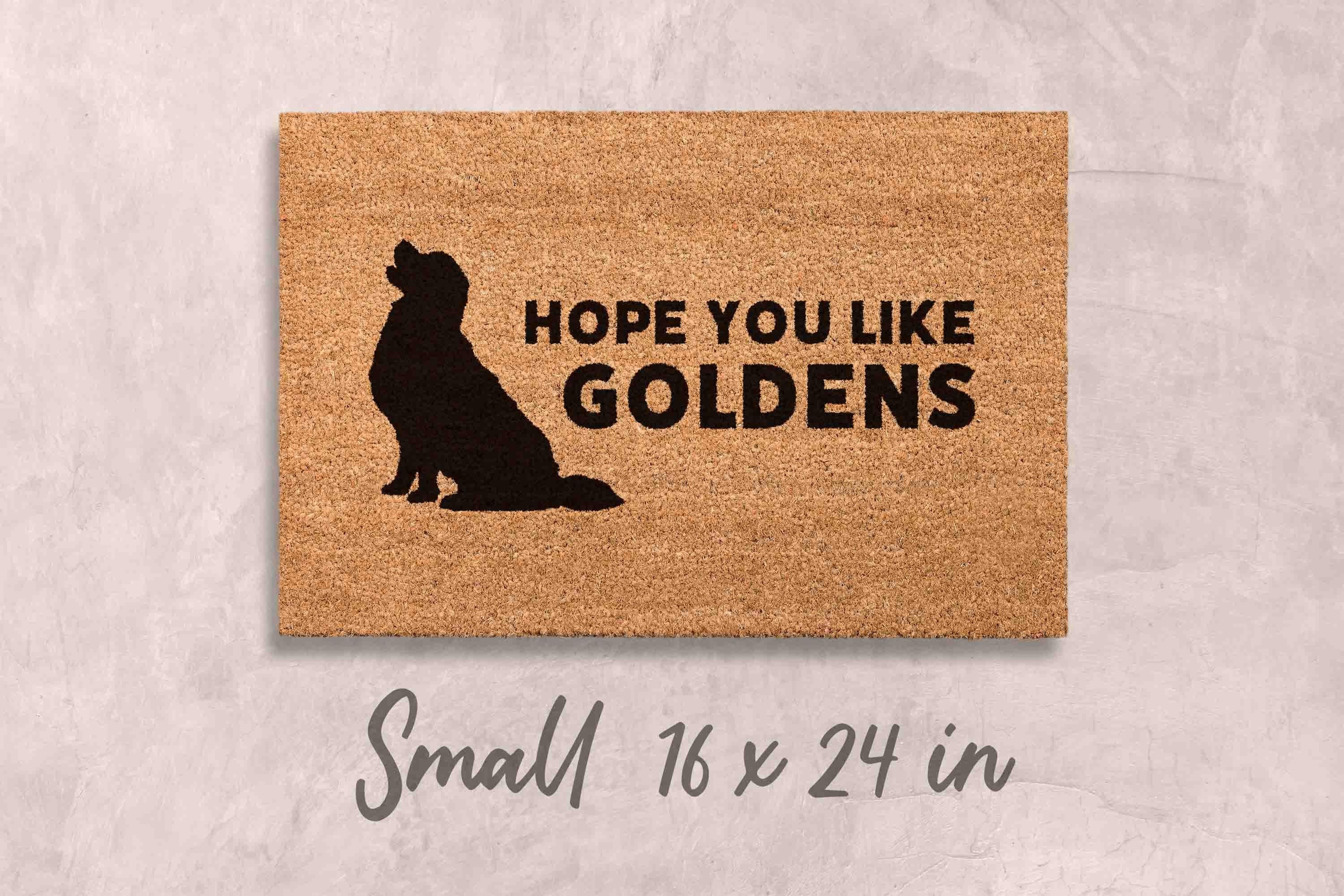 Golden Retriever Doormat: Custom Funny Design (Natural Coir, Latex)