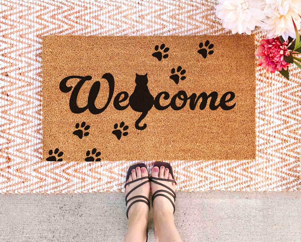 Funny Cat Doormat, Coir Welcome Mat (Indoor/Outdoor)
