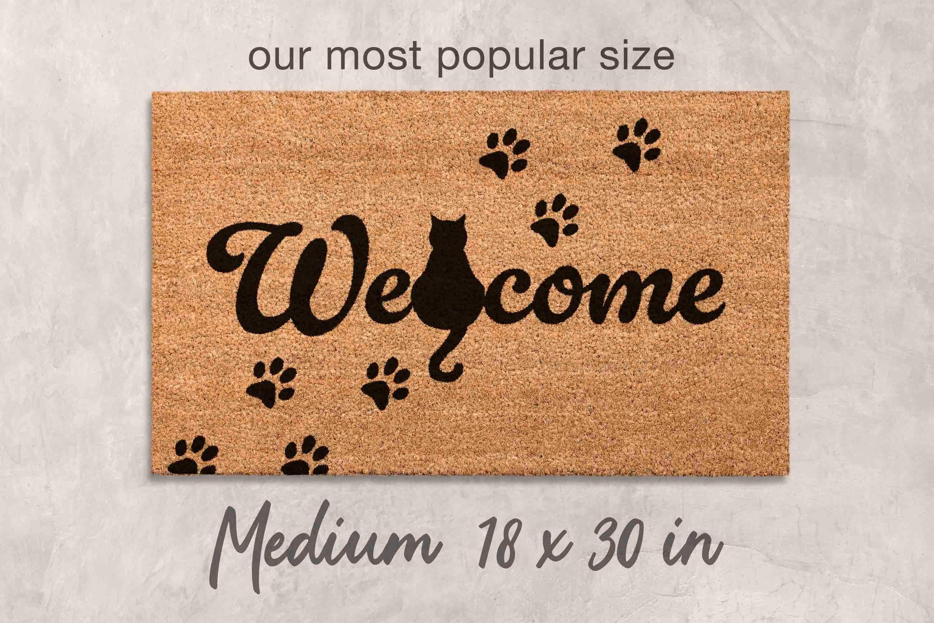 Funny Cat Doormat, Coir Welcome Mat (Indoor/Outdoor)