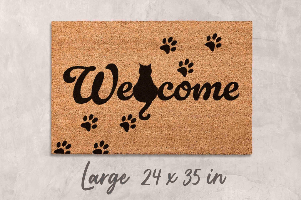 Funny Cat Doormat, Coir Welcome Mat (Indoor/Outdoor)