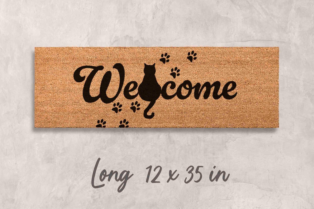 Funny Cat Doormat, Coir Welcome Mat (Indoor/Outdoor)