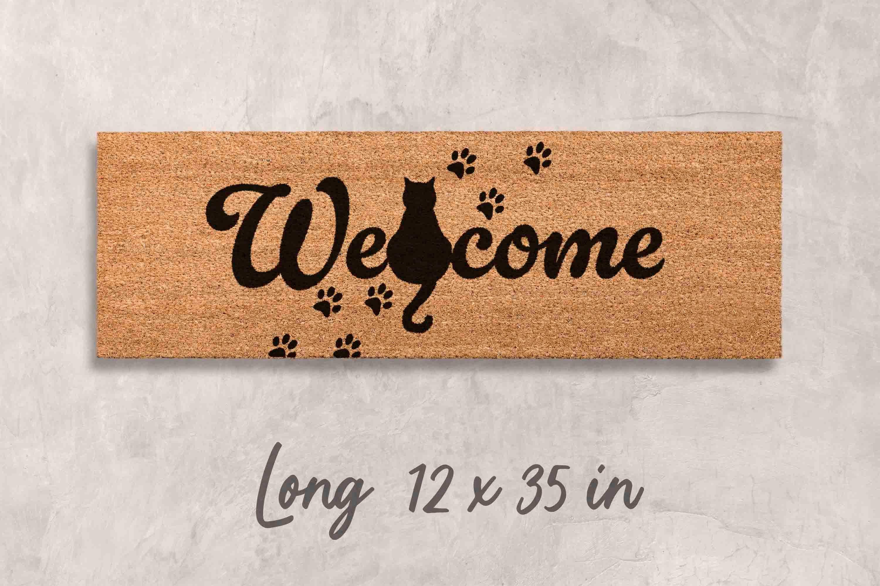 Funny Cat Doormat, Coir Welcome Mat (Indoor/Outdoor)