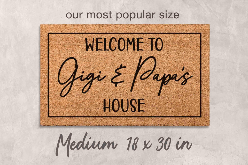 Grandparents Welcome Mat, Personalized Coir Doormat (Custom Name)