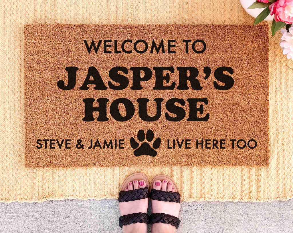 Custom Dog Welcome Mat: Personalized Name Doormat (Coir, Latex)
