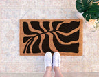 Wildflower Floral Doormat - Natural Coir, Modern Porch Decor