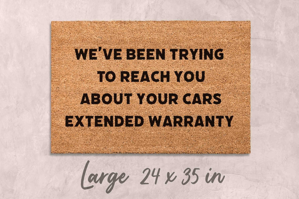 Funny Extended Warranty Doormat: Coir Welcome Mat