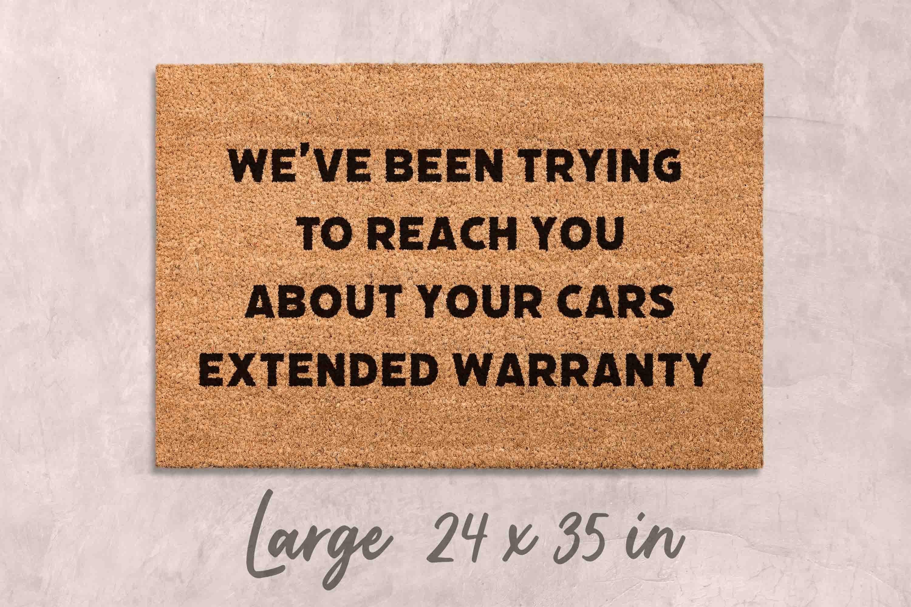 Funny Extended Warranty Doormat: Coir Welcome Mat