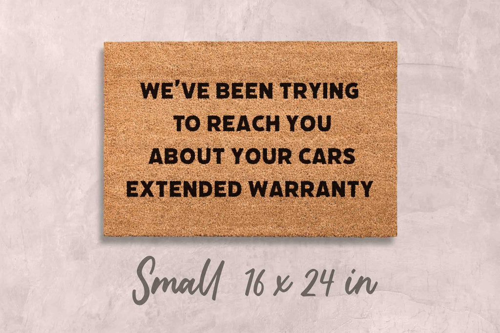 Funny Extended Warranty Doormat: Coir Welcome Mat