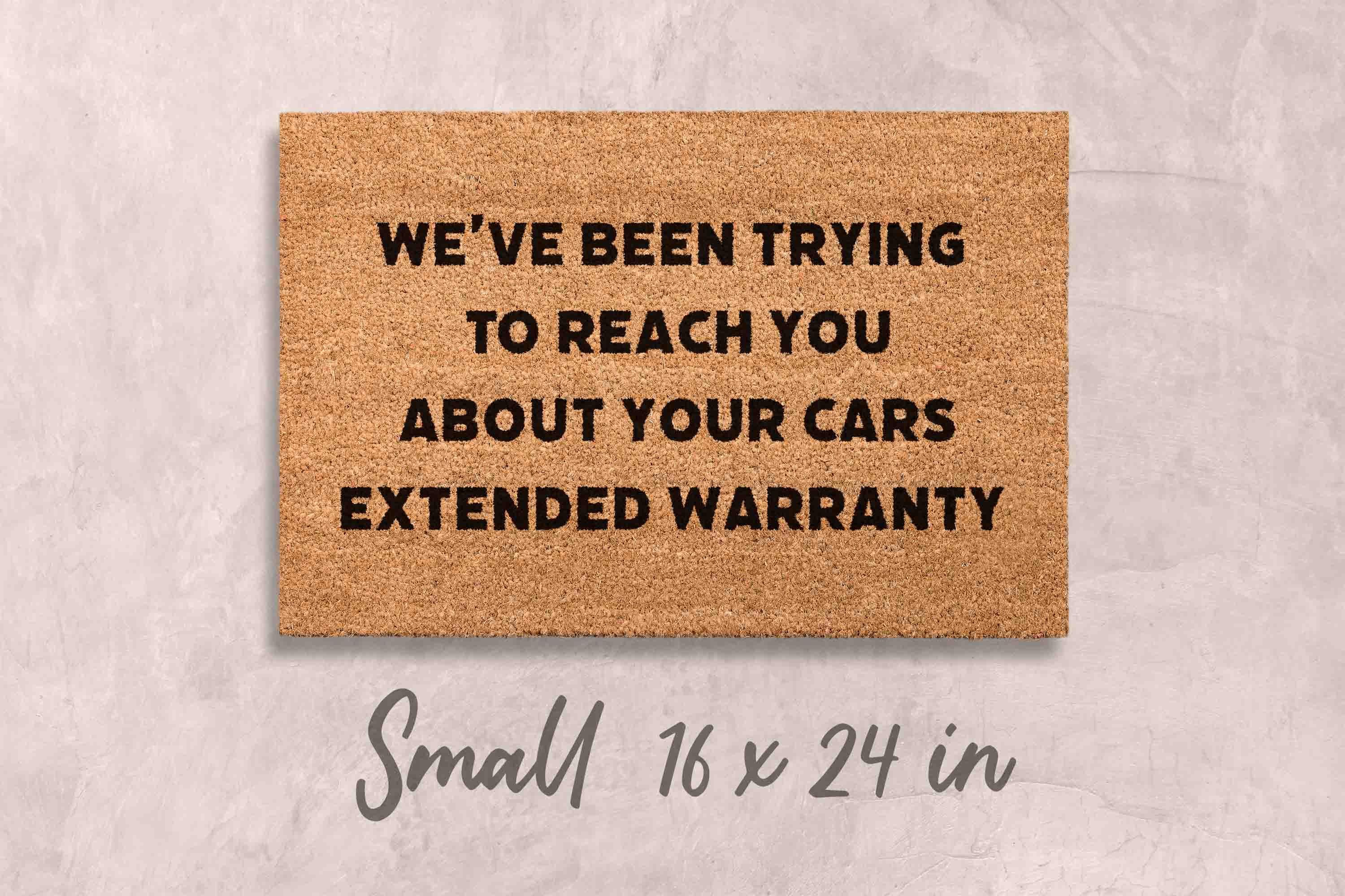Funny Extended Warranty Doormat: Coir Welcome Mat