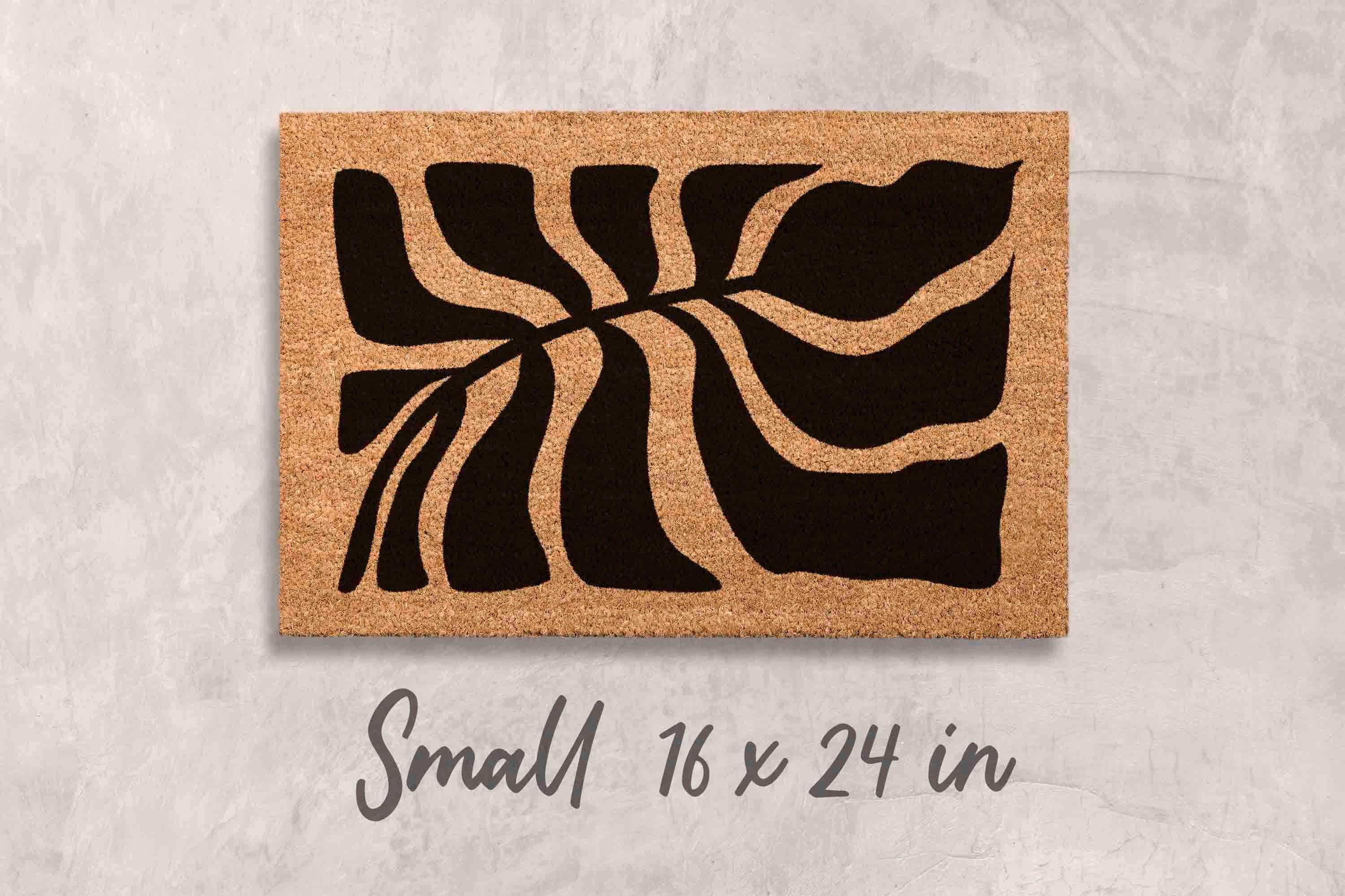 Wildflower Floral Doormat - Natural Coir, Modern Porch Decor