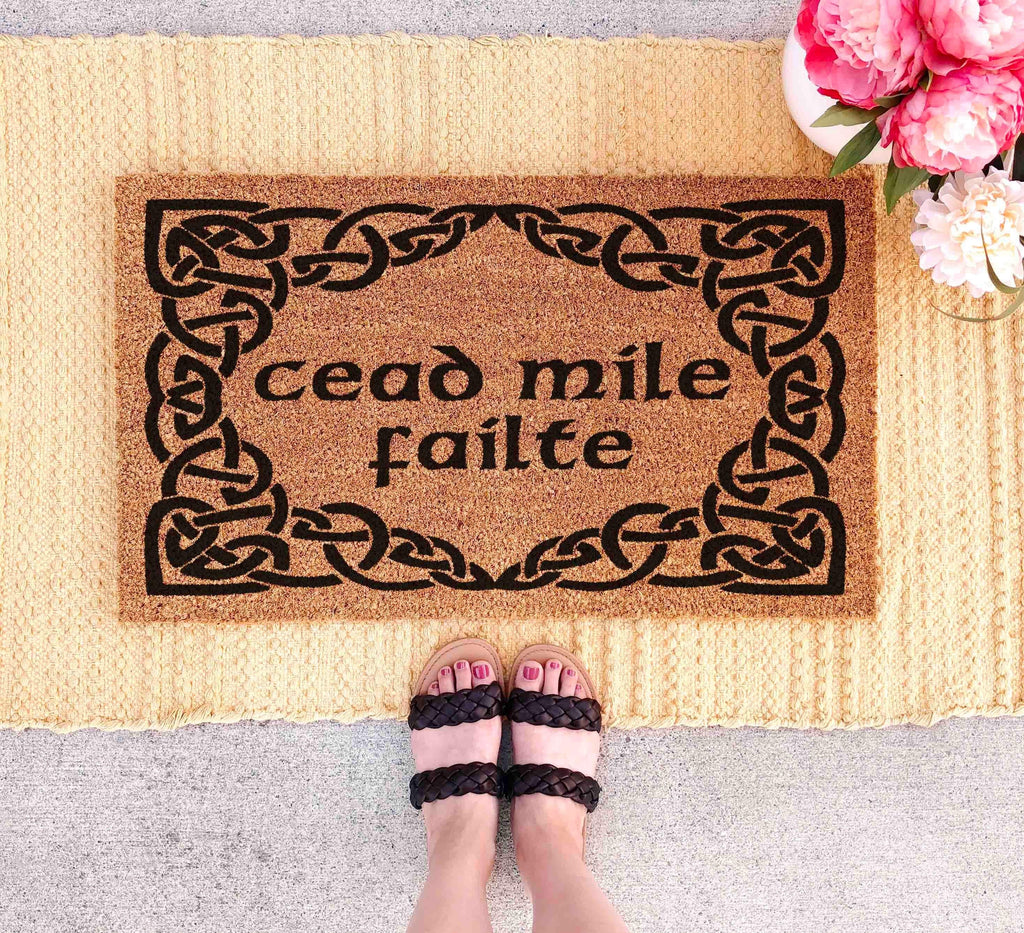 Irish Doormat - Céad Míle Fáilte, Natural Coir Welcome Mat