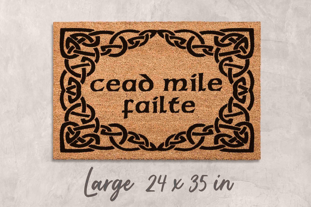 Irish Doormat - Céad Míle Fáilte, Natural Coir Welcome Mat