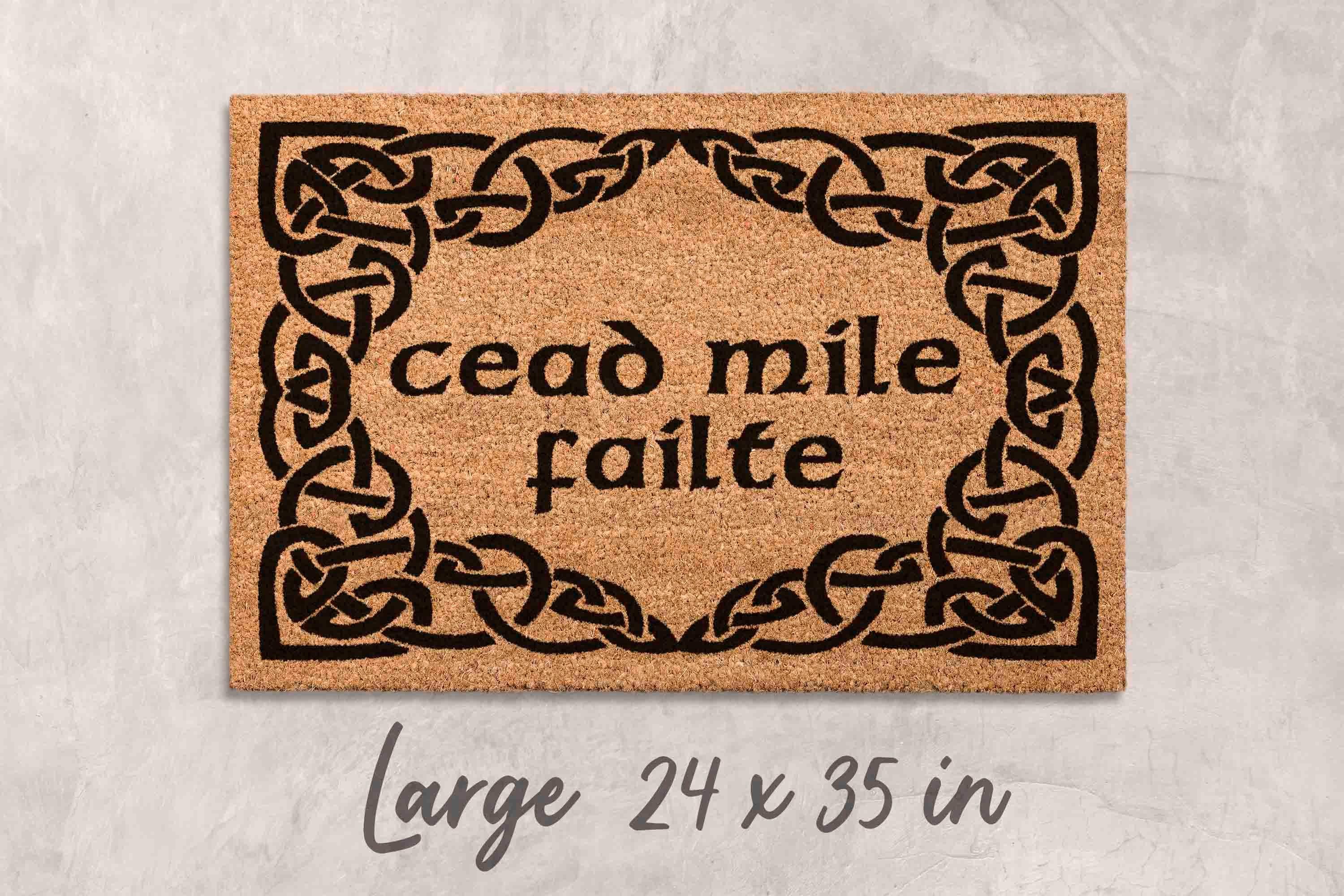 Irish Doormat - Céad Míle Fáilte, Natural Coir Welcome Mat