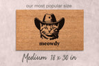 Funny Cat Doormat Meowdy, Natural Coir (Latex Backing - Welcome Mat)