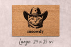 Funny Cat Doormat Meowdy, Natural Coir (Latex Backing - Welcome Mat)