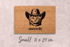 Funny Cat Doormat Meowdy, Natural Coir (Latex Backing - Welcome Mat)