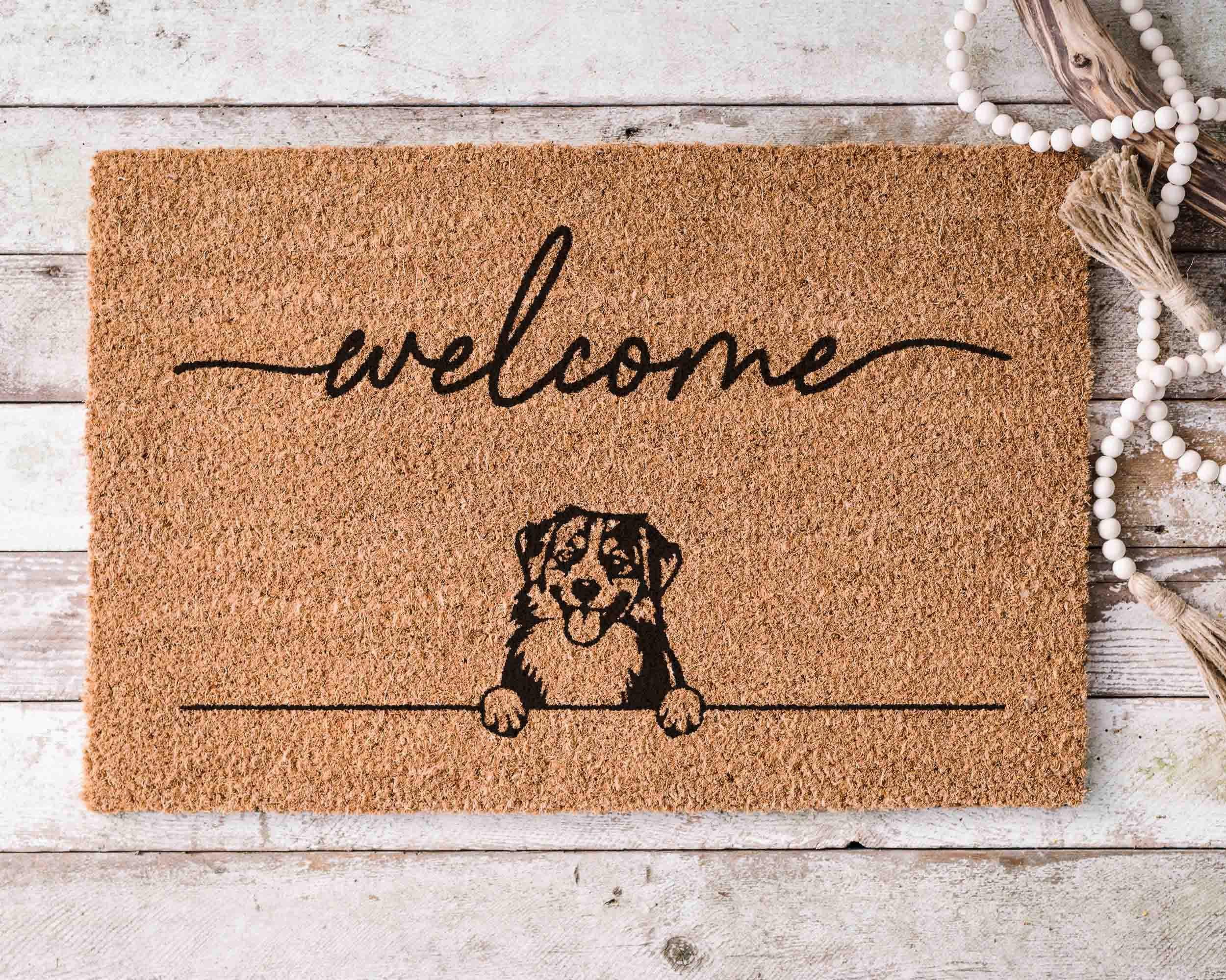 Aussie Dog Lover Doormat, Natural Coir (Latex Backing, Outdoor)