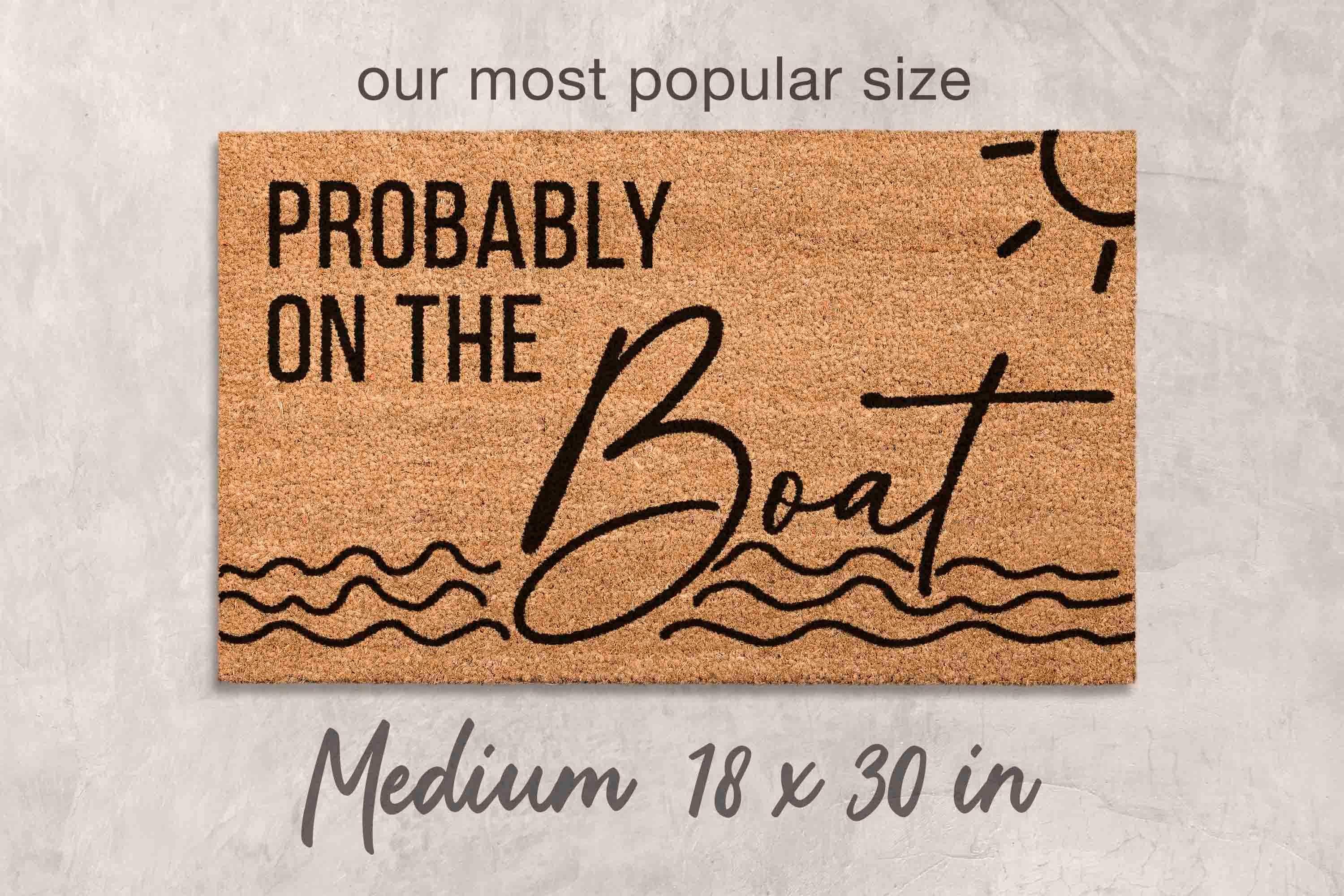 Boat Welcome Mat: Lake House Door Rug (Coir Fiber, Latex)