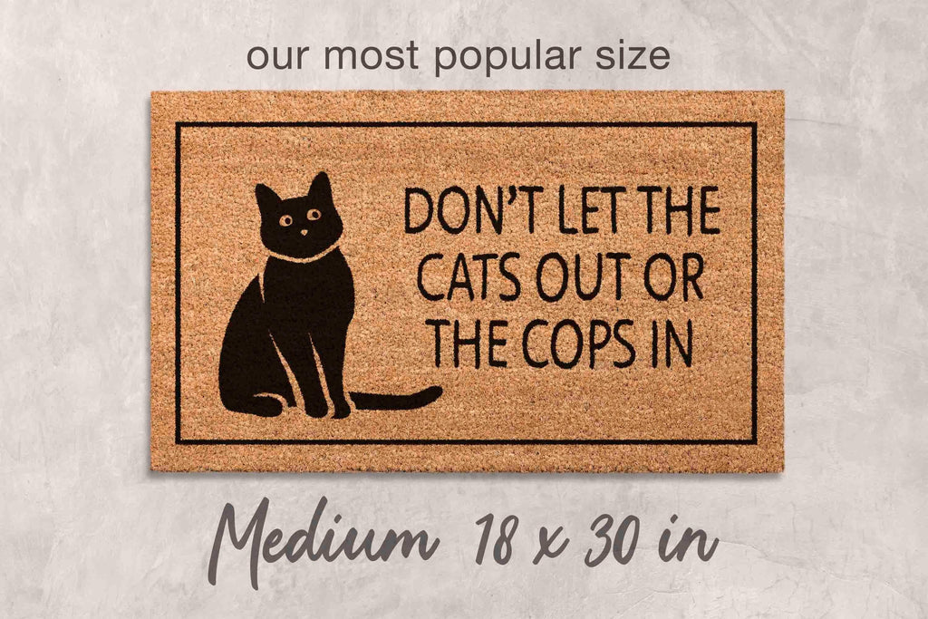 Cat Doormat: Funny Welcome Mat - Natural Coir Rug