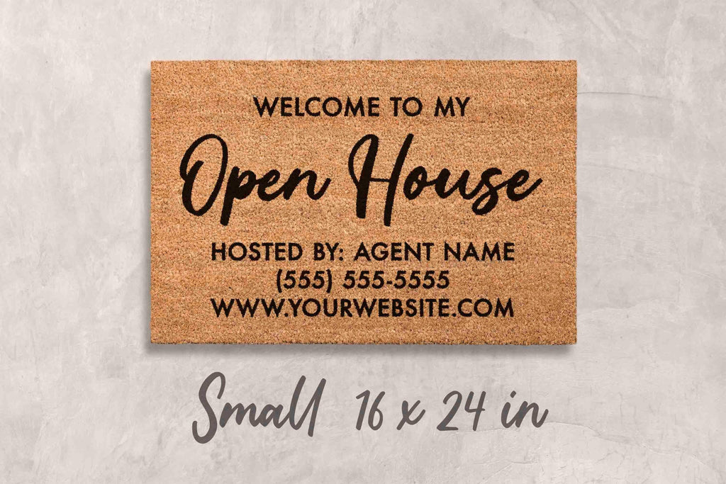 Open House Doormat: Custom Realtor Welcome Mat (Natural Coir)