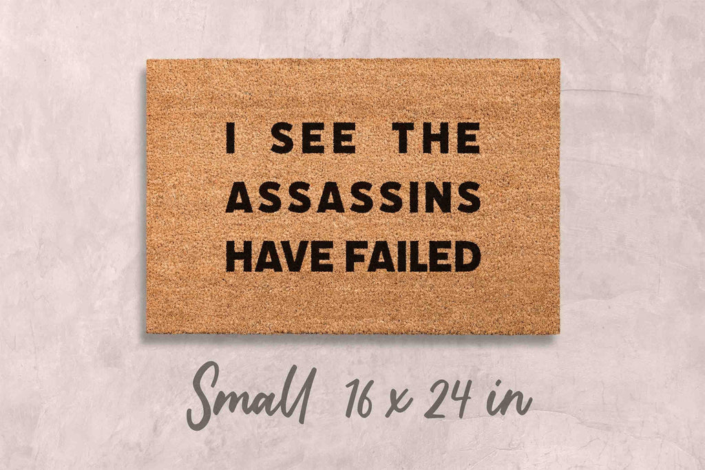 Assassins Doormat: Funny Welcome Mat - Natural Coir, Latex Backing