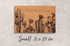 Desert Cactus Doormat: Floral Southwest Design (Natural Coir)
