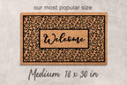 Leopard Print Welcome Mat - Boho Style, Natural Coir Fiber