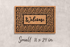 Leopard Print Welcome Mat - Boho Style, Natural Coir Fiber