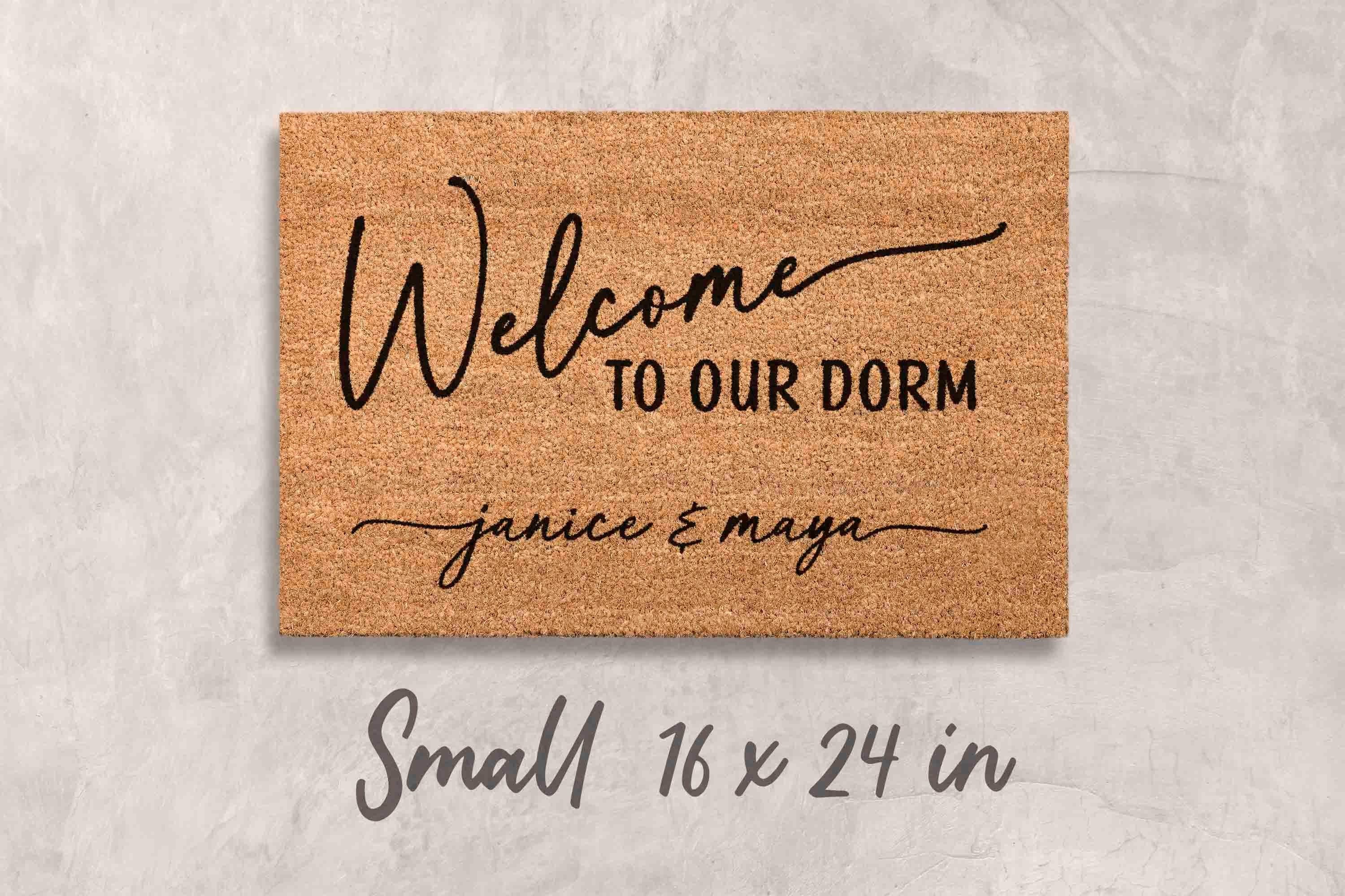 Dorm Room Doormat: Personalized Coir Mat - Custom Name Welcome
