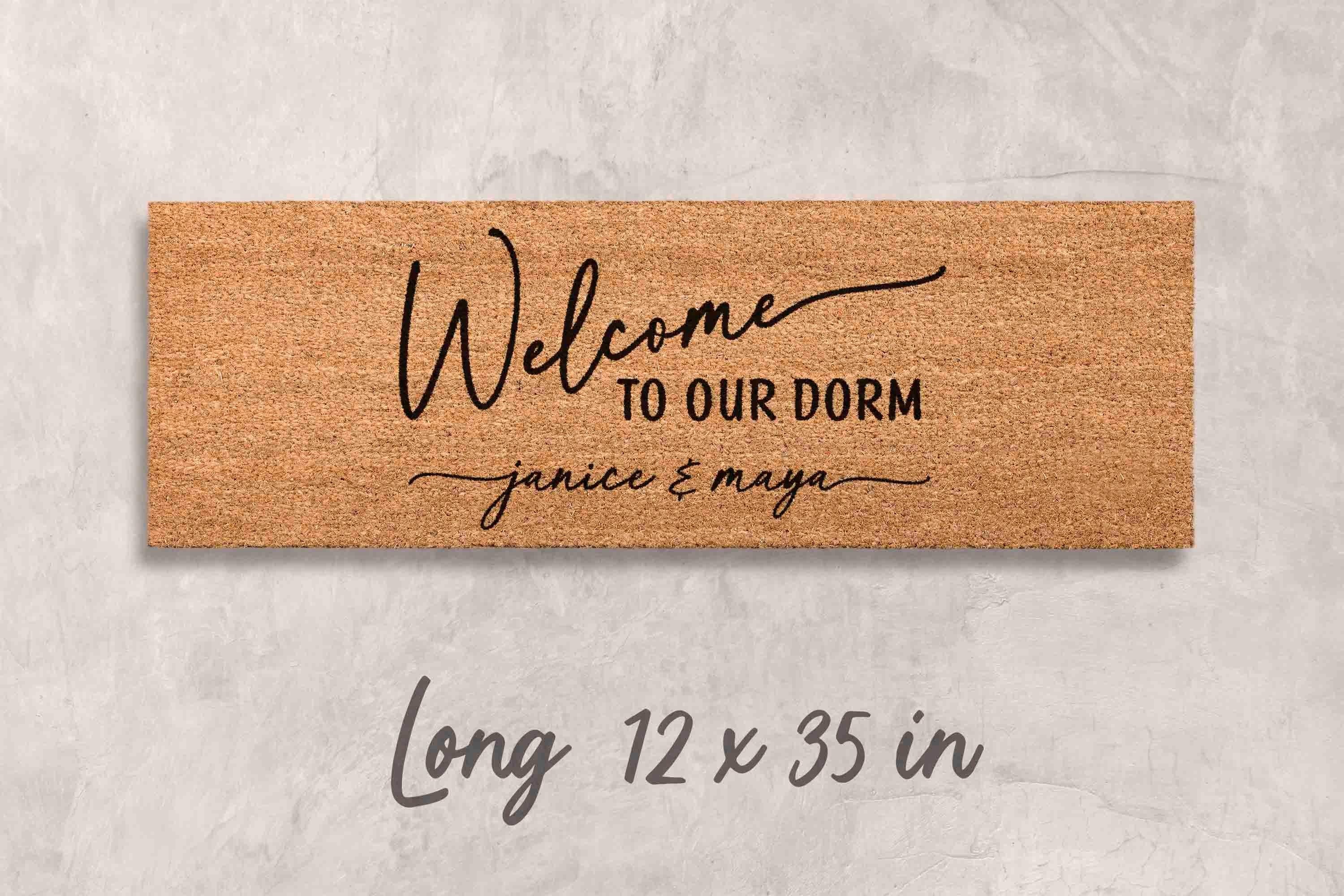 Dorm Room Doormat: Personalized Coir Mat - Custom Name Welcome