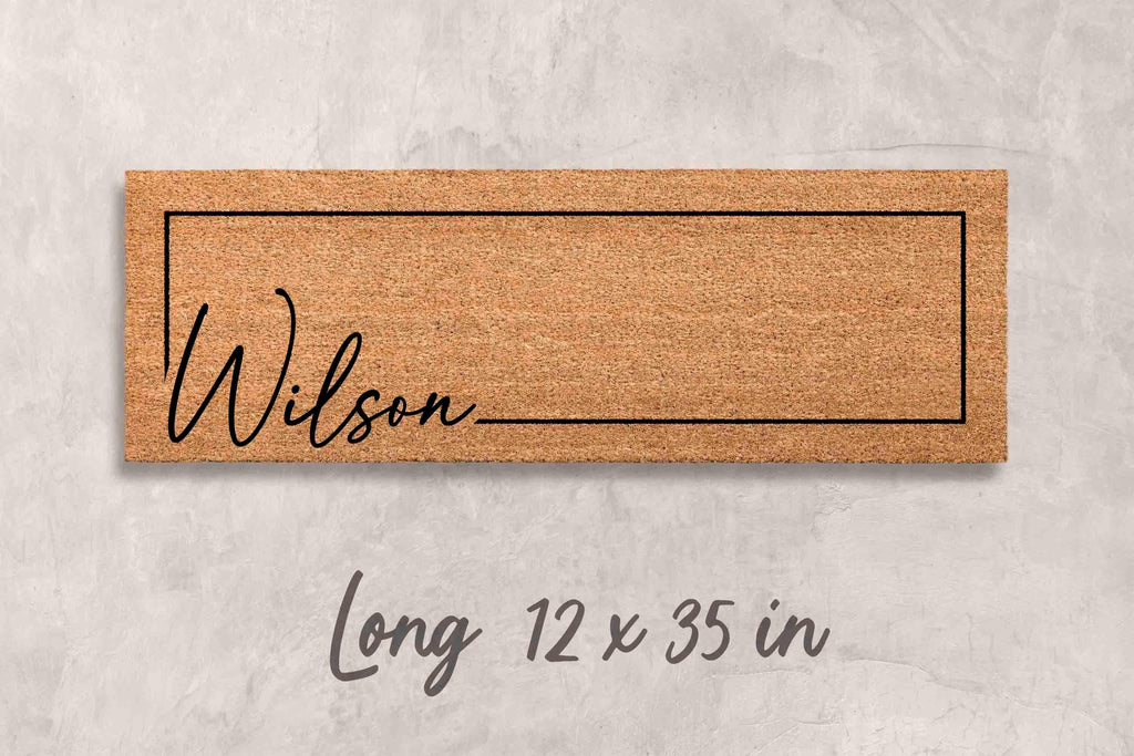 Personalized Coir Doormat, Last Name Design (Natural Fiber, Latex)