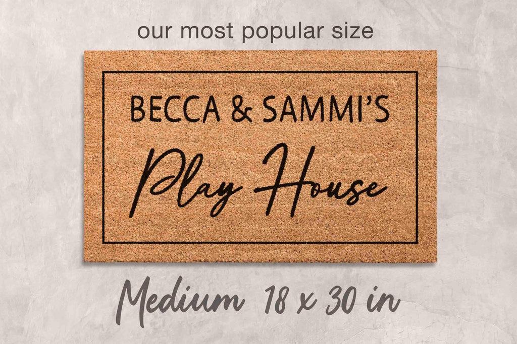 Playhouse Doormat: Custom Kids Welcome Mat - Natural Coir Fiber