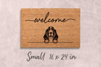 Basset Hound Coir Doormat, Dog Lover Welcome Mat (Natural, Latex)