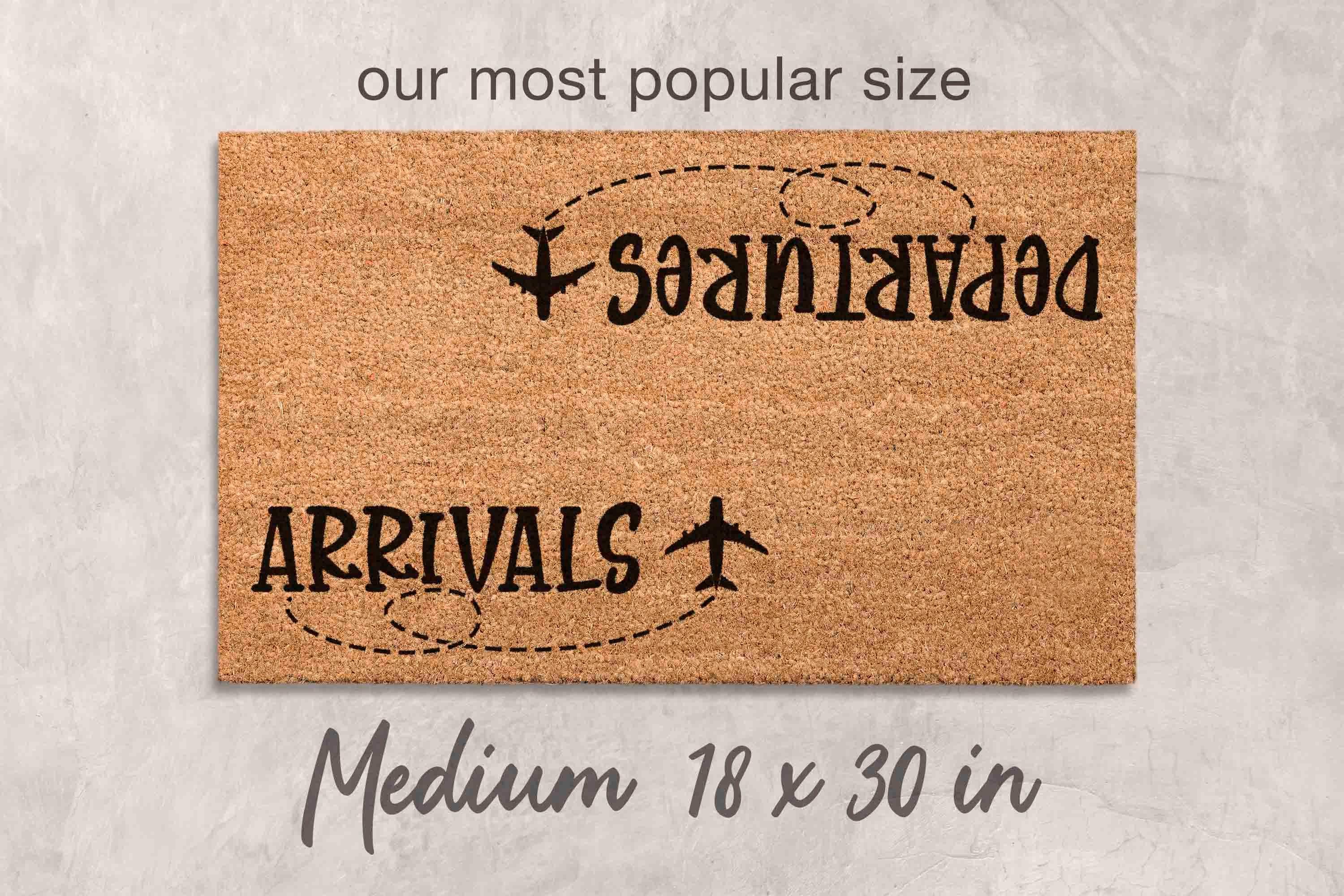 Pilot Door Mat: Airplane Design - Natural Coconut Fiber