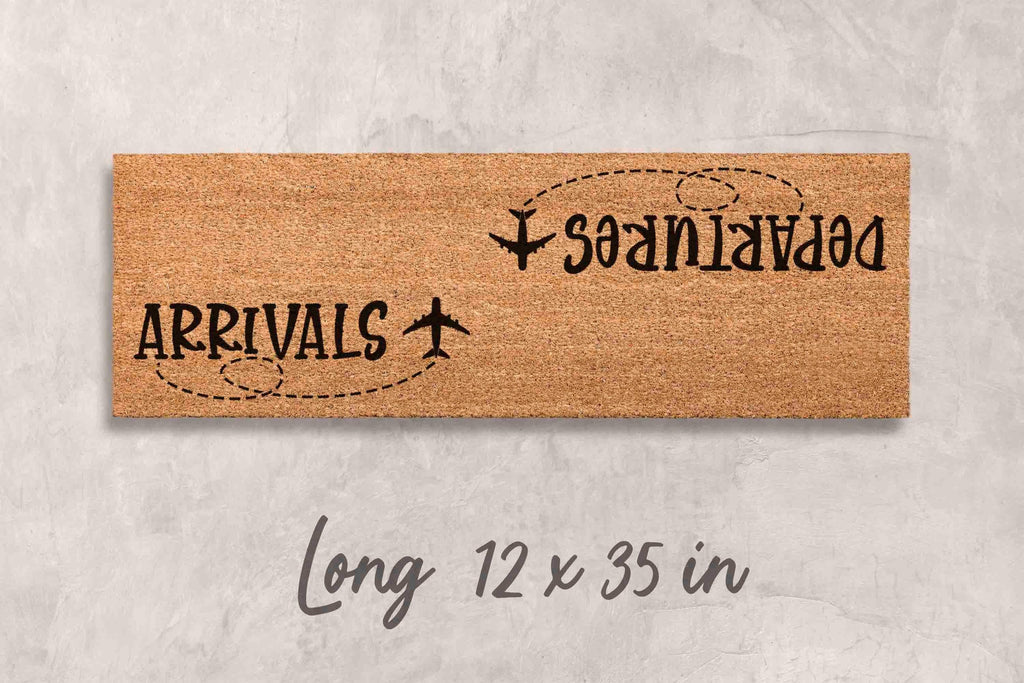 Pilot Door Mat: Airplane Design - Natural Coconut Fiber