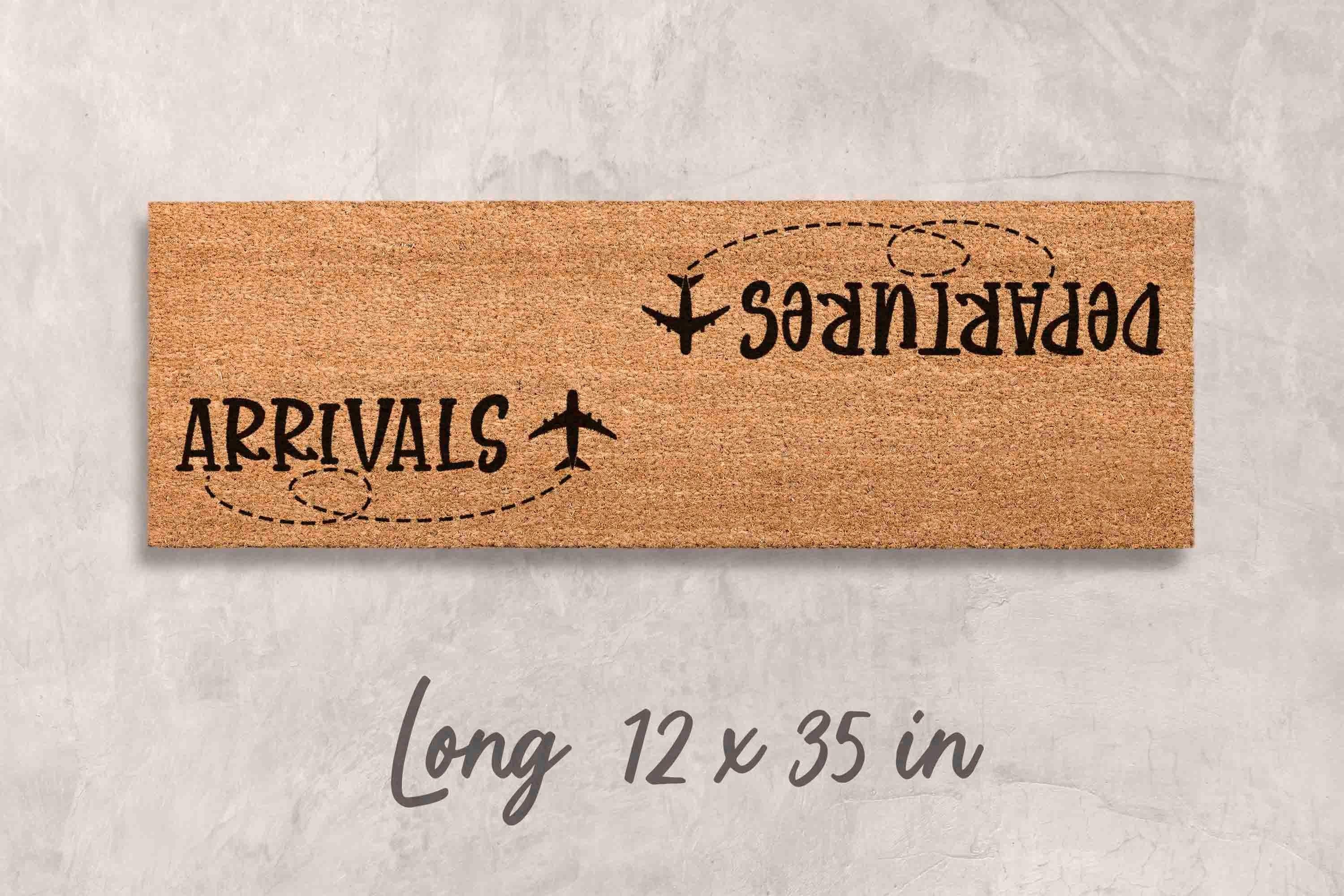 Pilot Door Mat: Airplane Design - Natural Coconut Fiber