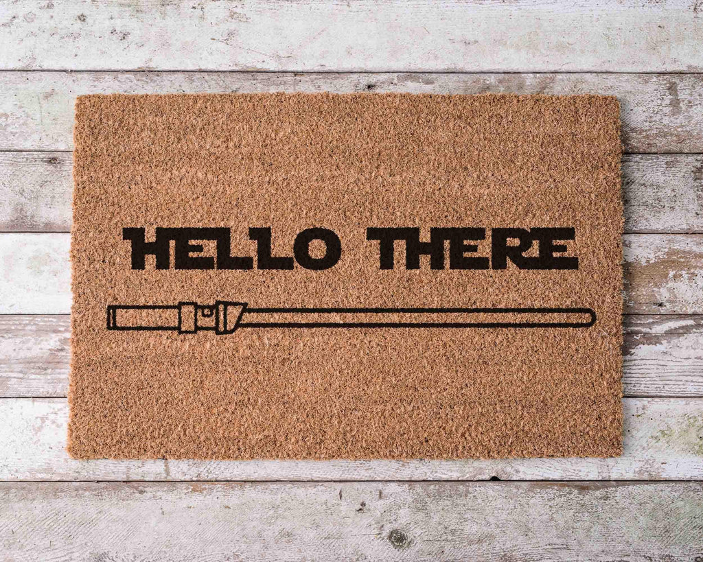 Nerdy Hello There Doormat, Funny Welcome Mat (Natural Coir)