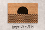 Midcentury Boho Doormat: Natural Coir, Minimalist Welcome Mat