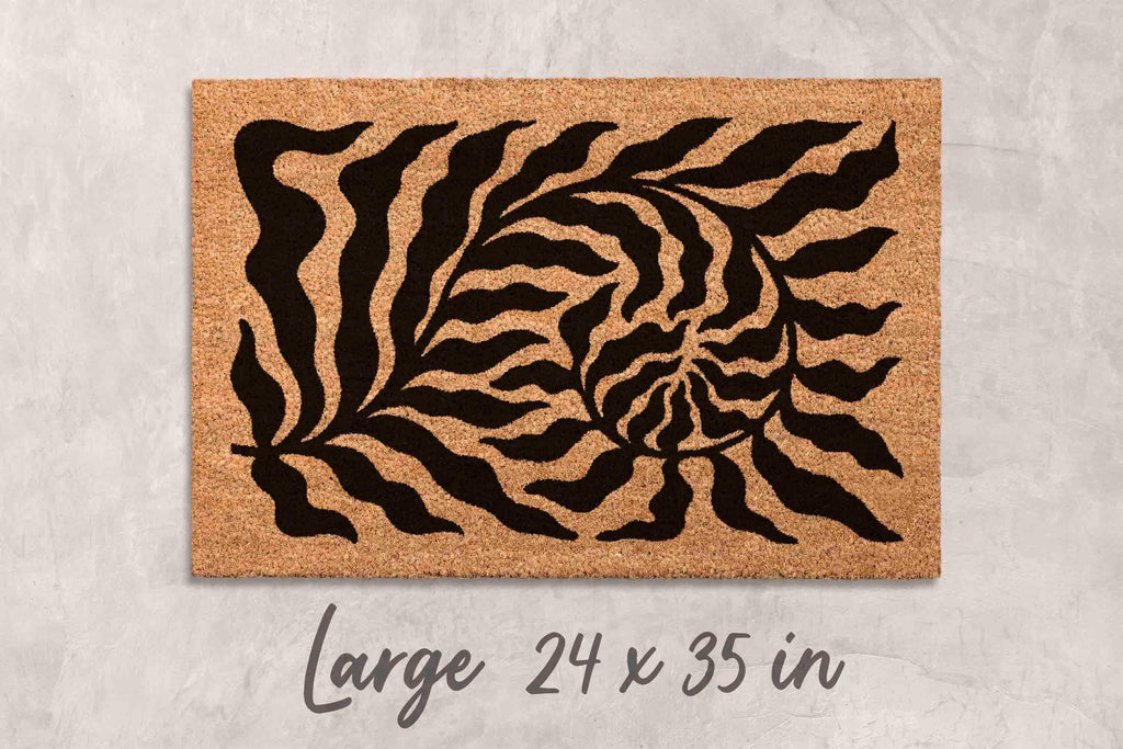 Custom Leaf Doormat: Floral Design - Minimalist Modern Style