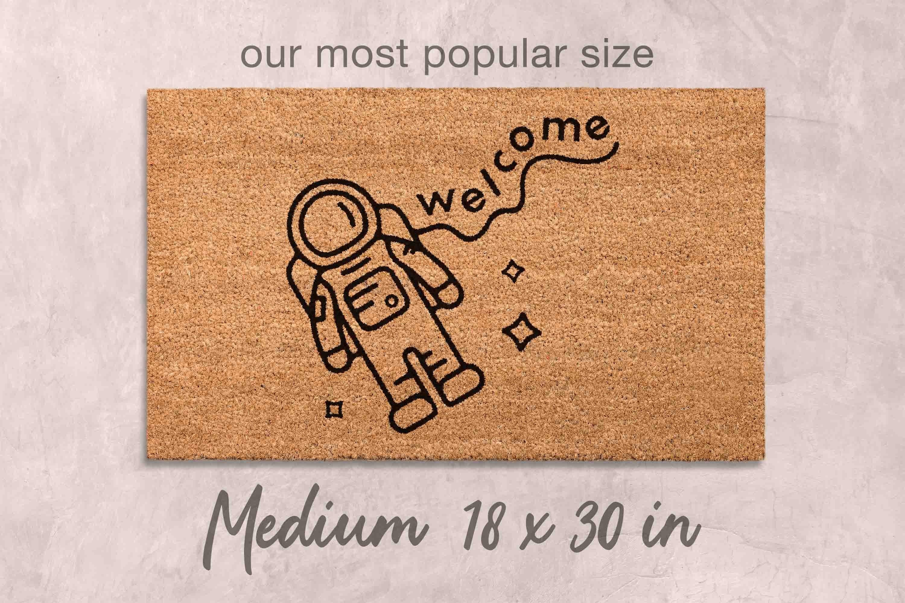 Welcome Mat: Space Theme - Funny Astronaut Design, Latex Backing